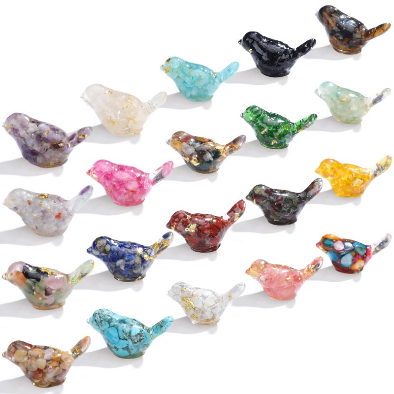 BrightRow 20pcs Crystal Figurines Glass Statue Resin Animal Statues Miniature Decorative Gravel Animal Collectible Figurines Table Home Shelf Decor Gifts for Animals Women Lovers(Bird) - Image 1