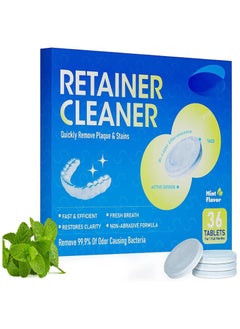 NajmStyle Denture Cleaning Tablets 36 Counts with Whitening Formula & Odor Removal Tech for Dentures/Retainers  - Image 1