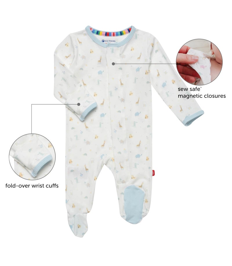 Magnetic Me Boys Modal Magnetic Baby Footie Pajamas | Silky Soft Modal Fabric | Alpha Pop | 3-6 Months - Image 2