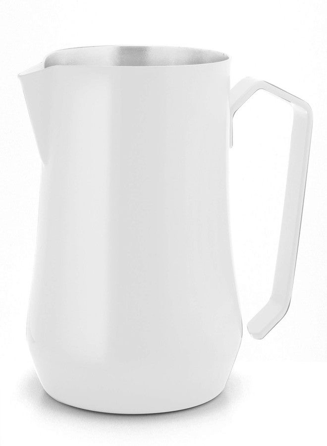 Metallurgica Motta White Tulip Stainless Steel Milk Frothing Pitcher, 35 cl / 11.8 Oz