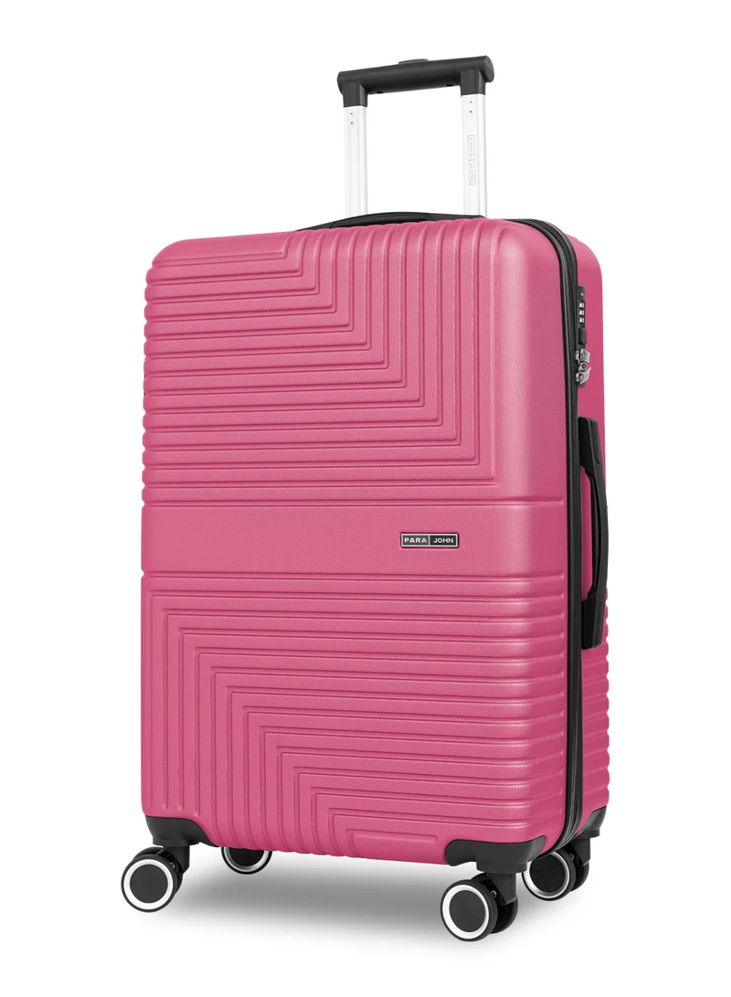 PARAJOHN Strato Lightweight ABS Hard Side 8 Spinner Wheel Cabin Luggage / Carry-On Trolley Bag with Lock 20 Inch - Pink
