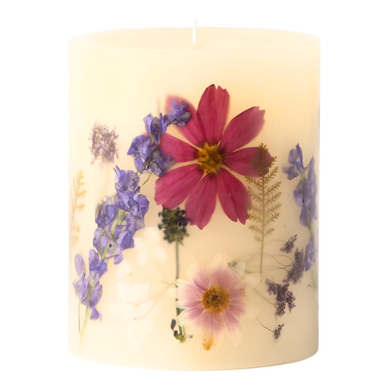 Rosy Rings Round Botanical Candle Roman Lavender - Aromatherapy, Luxury Candles, Long Lasting, Botanical Candles, Candle Gift Sets, Home Decor (Small) - Image 1