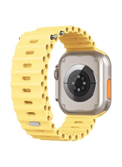 Color Fans Soft Silicone Ocean Sports Strap Compatible Apple Watch 41mm 40mm 38mm for Men Women, Adjustible Watch Band for Apple Watch SE/Series 9/8/7/6/5/4/3/2/1 - Sunglow  - Image 2