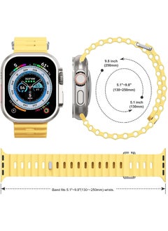 Color Fans Soft Silicone Ocean Sports Strap Compatible Apple Watch 41mm 40mm 38mm for Men Women, Adjustible Watch Band for Apple Watch SE/Series 9/8/7/6/5/4/3/2/1 - Sunglow  - Image 5
