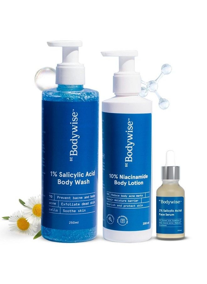 Be Bodywise 1% غسول للجسم بحمض الساليسيليك 10% نياسيناميد للوجه والجسم و2% مصل حمض الساليسيليك للوجه؛ يمنع حب الشباب في الجسم، ويقشر البشرة ويعزز توهجها وإشراقها؛ 480 مل  - Image 2