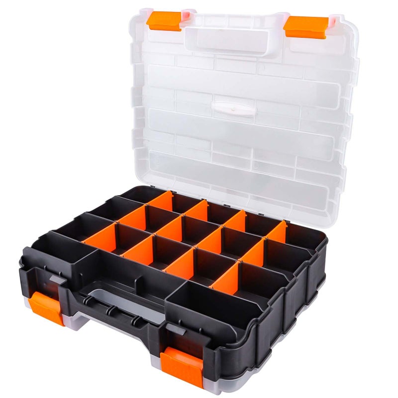 HobbyPark RC Hardware Organizer Box Adjustable Compartments Removable Dividers Durable Plastic Double Side Tools Box Screw Organizer For Nuts, Bolts, Screws, Nails, Small Parts, Tools - Image 1