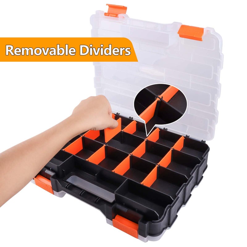 HobbyPark RC Hardware Organizer Box Adjustable Compartments Removable Dividers Durable Plastic Double Side Tools Box Screw Organizer For Nuts, Bolts, Screws, Nails, Small Parts, Tools - Image 5