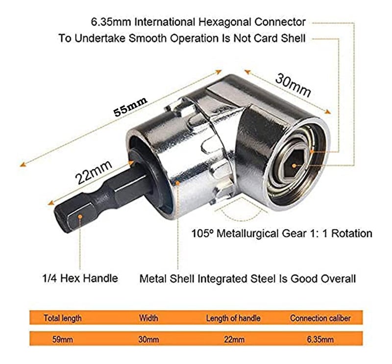 GTC Drill Machine Attachment Combo Tools Kits set Angle Drive, Drill bit Extension, Drill bit Sharpner and Drill Dust Collector (T 598, DRIL001, DDC-3006/3018) (Blue) - Image 4