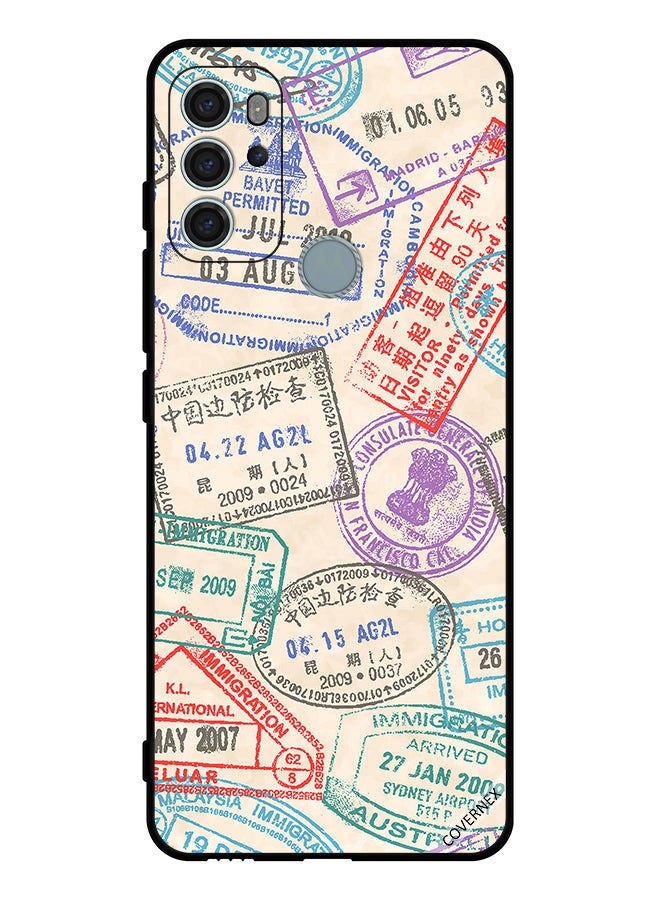 Covernex Protective Case Cover For Motorola Moto G60S Travel Stamps - Image 1