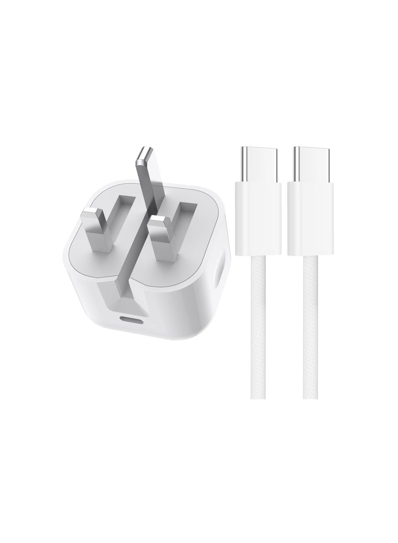 1Pack iPhone 15 /16 Charger, 20W USB C Charger Plug and Type C Cable 1M Lead Fast Charging for iPhone 16 Pro/16 Pro Max/15 Pro/15 Plus/iPad Pro Air 6th/5th/4th, iPad 10th Mini 7th - Image 1