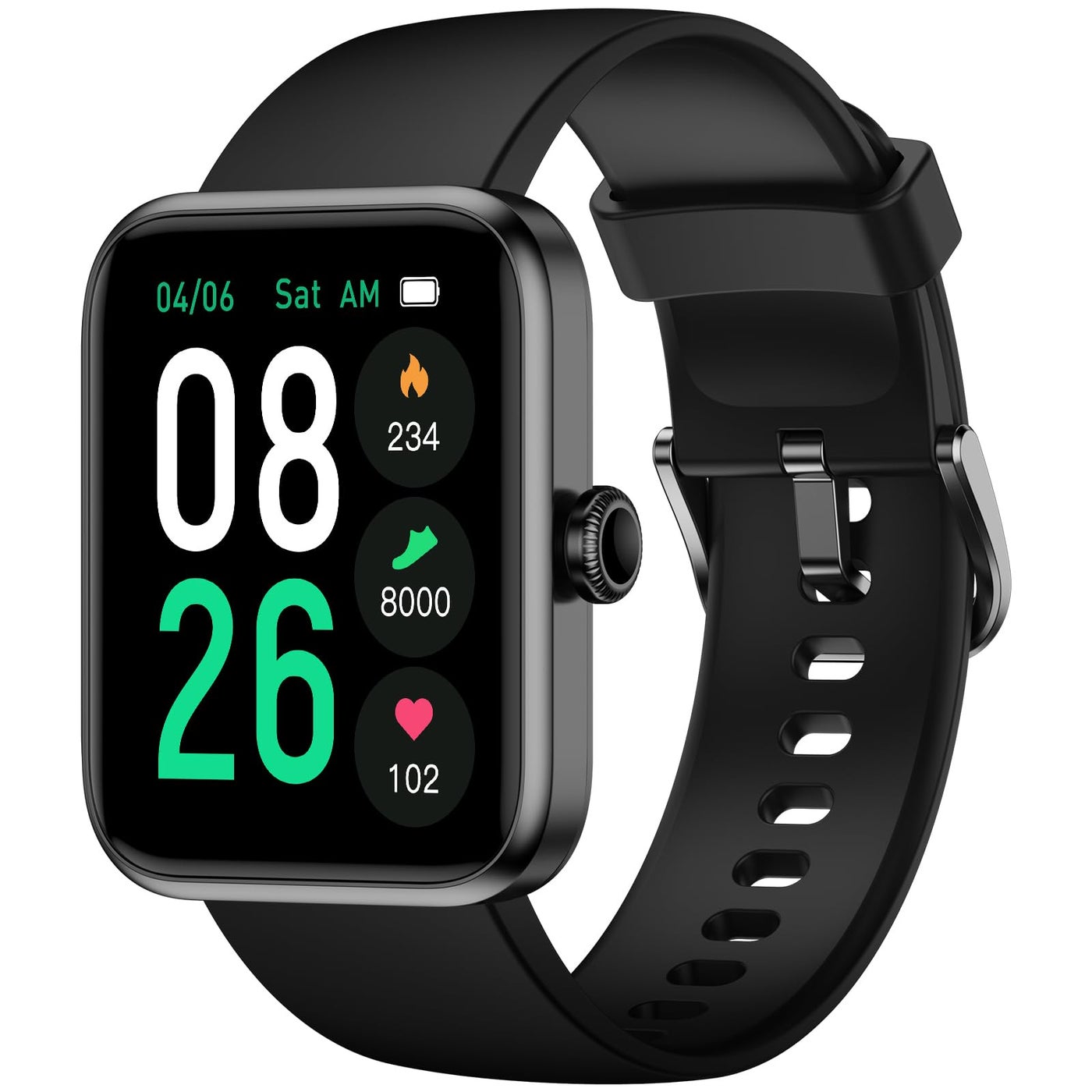 TYKOIT Smart Watch, Fitness Tracker with 45mm Touchcreen, Heart Rate Monitor, Blood Oxygen, Sleep Tracking Fitness Watch IP68 Waterproof Smartwatch for Women Men Compatible with Android iOS