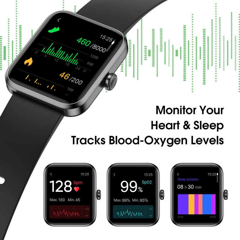 TYKOIT Smart Watch, Fitness Tracker with 45mm Touchcreen, Heart Rate Monitor, Blood Oxygen, Sleep Tracking Fitness Watch IP68 Waterproof Smartwatch for Women Men Compatible with Android iOS - Image 2