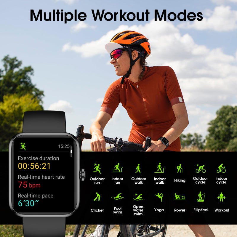 TYKOIT Smart Watch, Fitness Tracker with 45mm Touchcreen, Heart Rate Monitor, Blood Oxygen, Sleep Tracking Fitness Watch IP68 Waterproof Smartwatch for Women Men Compatible with Android iOS - Image 3