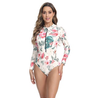 New European and American Color One-piece Swimsuit Womens Sexy Slim-fit Long-sleeved Sunscreen Bikini Fashion Foreign Trade Swimsuit 38 White background - pzsku/Z9C7BAA49A27BA7B8A021Z/45/1746232496/44874667-5e0a-457b-a077-33febdf64e19