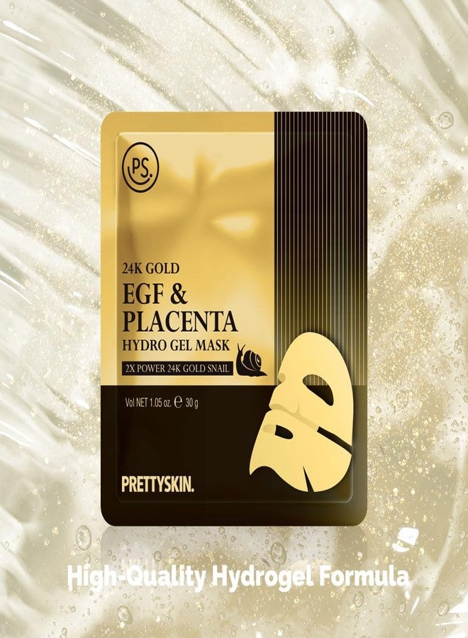 PRETTYSKIN 24K Gold Snail EGF & Placenta Hydrogel Mask Sheet (Pack of 5) - Image 5
