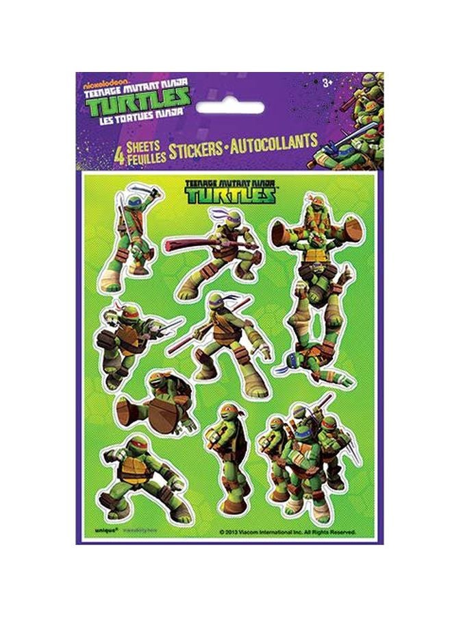 تيناجر ميوتنت نينجا ترتلز مجموعة أوراق ملصقات مكونة من 4 قطع طراز 44730 - Image 1