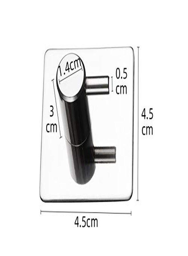 Celbon 4PC Bath Towel Hook Self Adhesive Black Stainless Steel Robe Hooks Heavy Duty Door Hooks Hanger for Bathrooms,Kitchen,Lavatory Closet (4PC, Chrome Square) - Image 5