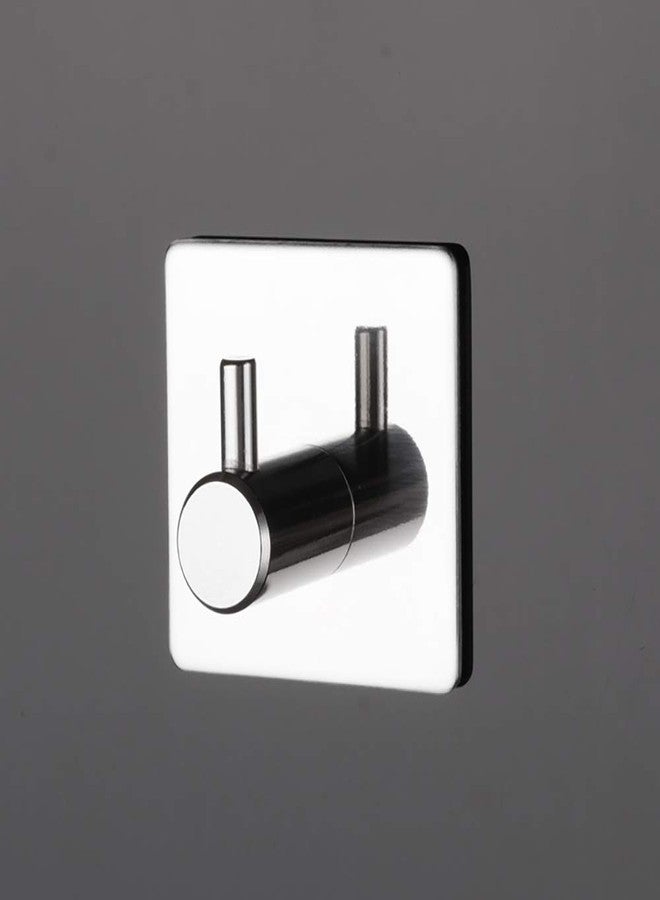 Celbon 4PC Bath Towel Hook Self Adhesive Black Stainless Steel Robe Hooks Heavy Duty Door Hooks Hanger for Bathrooms,Kitchen,Lavatory Closet (4PC, Chrome Square) - Image 3