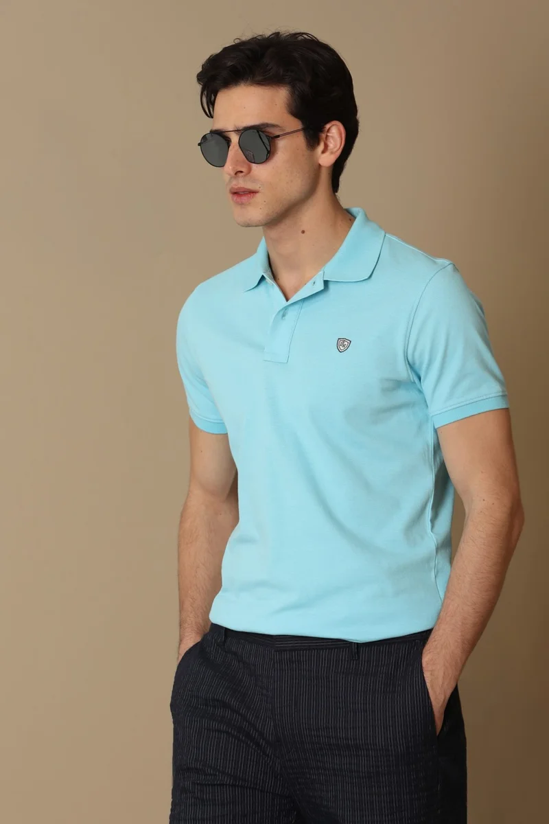 لوفيان Laon Sports Polo Neck Men's T-Shirt Aqua