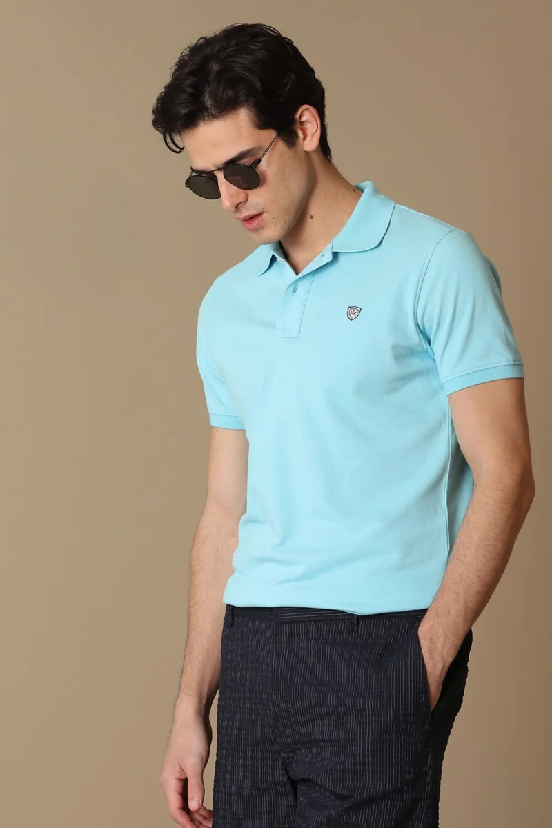 لوفيان Laon Sports Polo Neck Men's T-Shirt Aqua