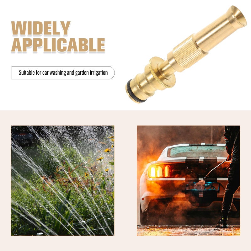 Brass Adjustable High Pressure Garden Hose Nozzle for Car Wash Plant Watering and Patio Cleaning - Image 4
