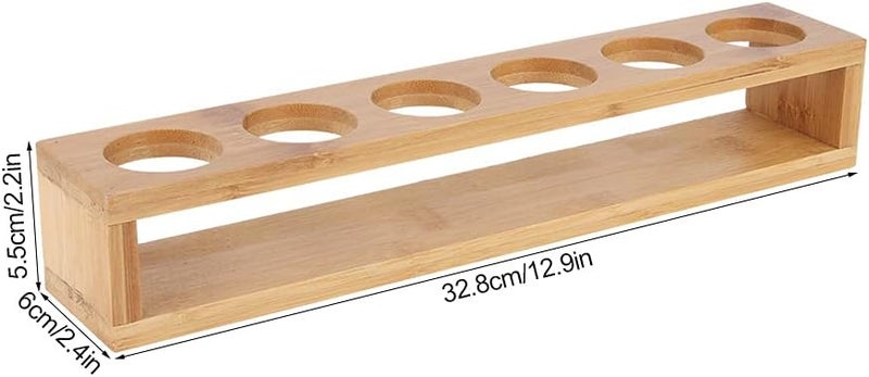 klarako Wooden Glasses Holder 6 Shot Heavy Base for Whisky Tequila Glass Serving Tray (Brown) - Image 2