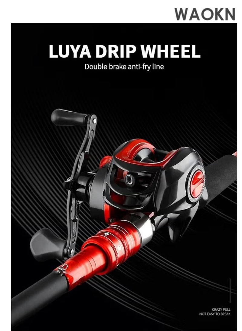 WAOKN Baitcasting Reels, New Compact Design Baitcaster Fishing Reel, 17.64LB Carbon Fiber Drag, Full Metal Spinning Wheel Cross-Fire 8 Magnet Braking System, Fishing Wheel Available in 7.2:1 - Image 5