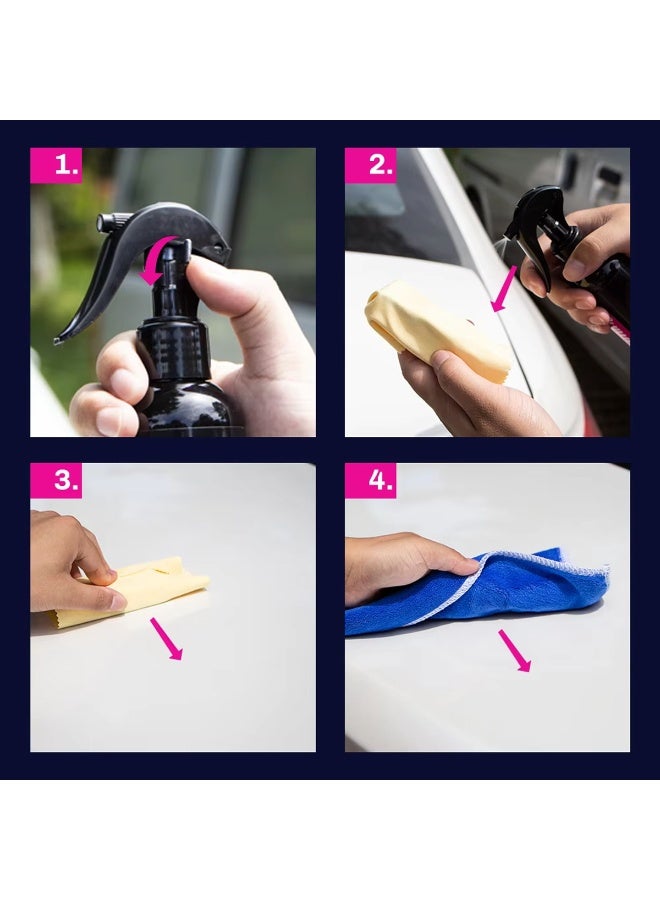 Sword Pro Crystal Coating Car Paint Protection Spray 250ml – High Gloss Shine, 5-Min Quick Glazing Formula, Rain & Dirt Repellent, Anti-UV & Anti-Oxidation Protection, Restores Color & Brightness, Scratch Resistant Hydrophobic Coating for Car Paint & Glass - Image 5