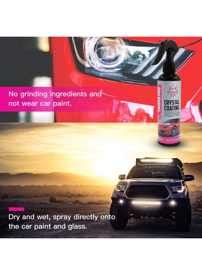 Sword Pro Crystal Coating Car Paint Protection Spray 250ml – High Gloss Shine, 5-Min Quick Glazing Formula, Rain & Dirt Repellent, Anti-UV & Anti-Oxidation Protection, Restores Color & Brightness, Scratch Resistant Hydrophobic Coating for Car Paint & Glass - Image 3