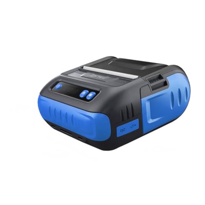 Portable Bluetooth thermal label printer for clothing, retail, mailing, warehouse: 3 inch 80mm,plastic body, black, fast wireless printing with iOS Android compatibility - Image 2