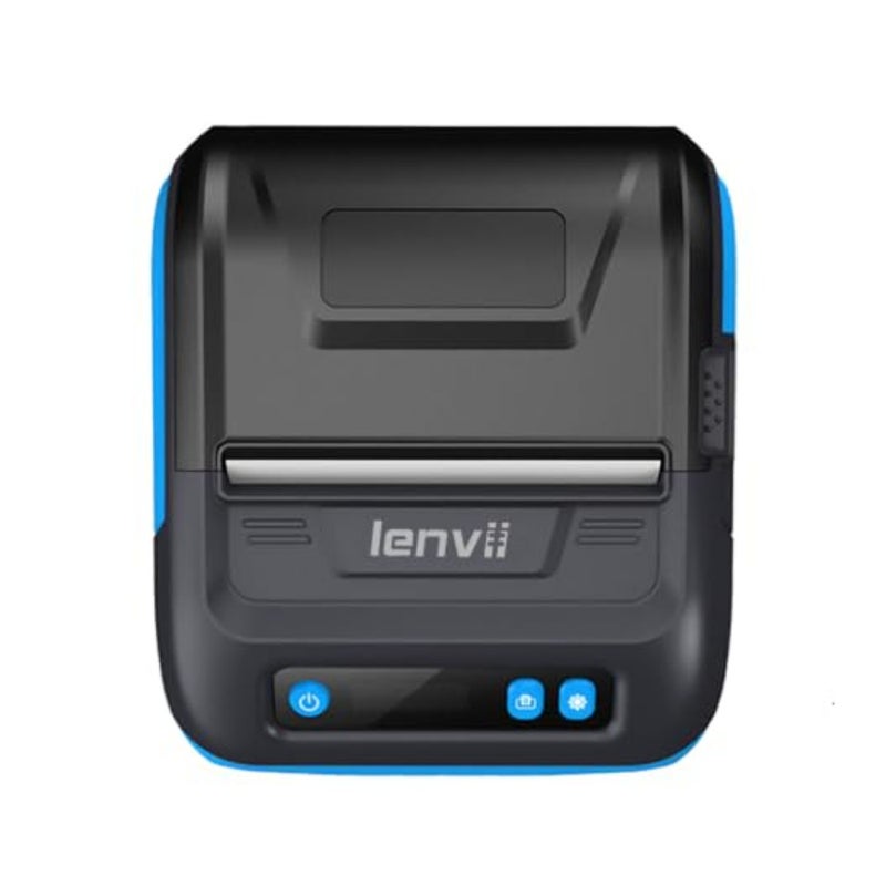 Portable Bluetooth thermal label printer for clothing, retail, mailing, warehouse: 3 inch 80mm,plastic body, black, fast wireless printing with iOS Android compatibility - Image 1