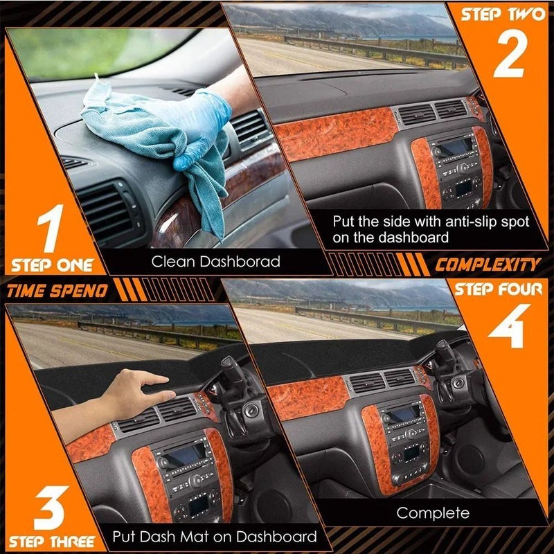 Dashboard Cover For Toyota Vios 2014 To 2020 600D Right Hand Drive Black Car Interior Mat Portable Installation - Image 5
