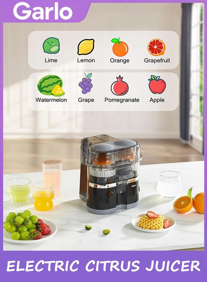 جارلو عصيرة الحمضيات الكهربائية، آلية مزدوجة البرتقال والليمون الضغط مع مدمجة في الحمضيات شريحة، سهلة التنظيف، 2 في 1 عصيرة الفواكه الكهربائية مع فرشاة تنظيف للليمون، البرتقال، الجريب فروت - Image 5