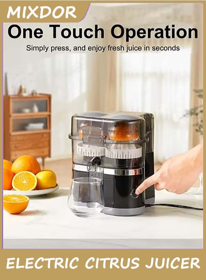 MIXDOR Electric Citrus Juicer, Automatic Dual Orange and Lemon Squeezer with Built-In Citrus Slicer, Easy to Clean, 2 in 1 Electric Fruits Juicer with Cleaning Brush for Lemon, Orange, Grapefruit - Image 3