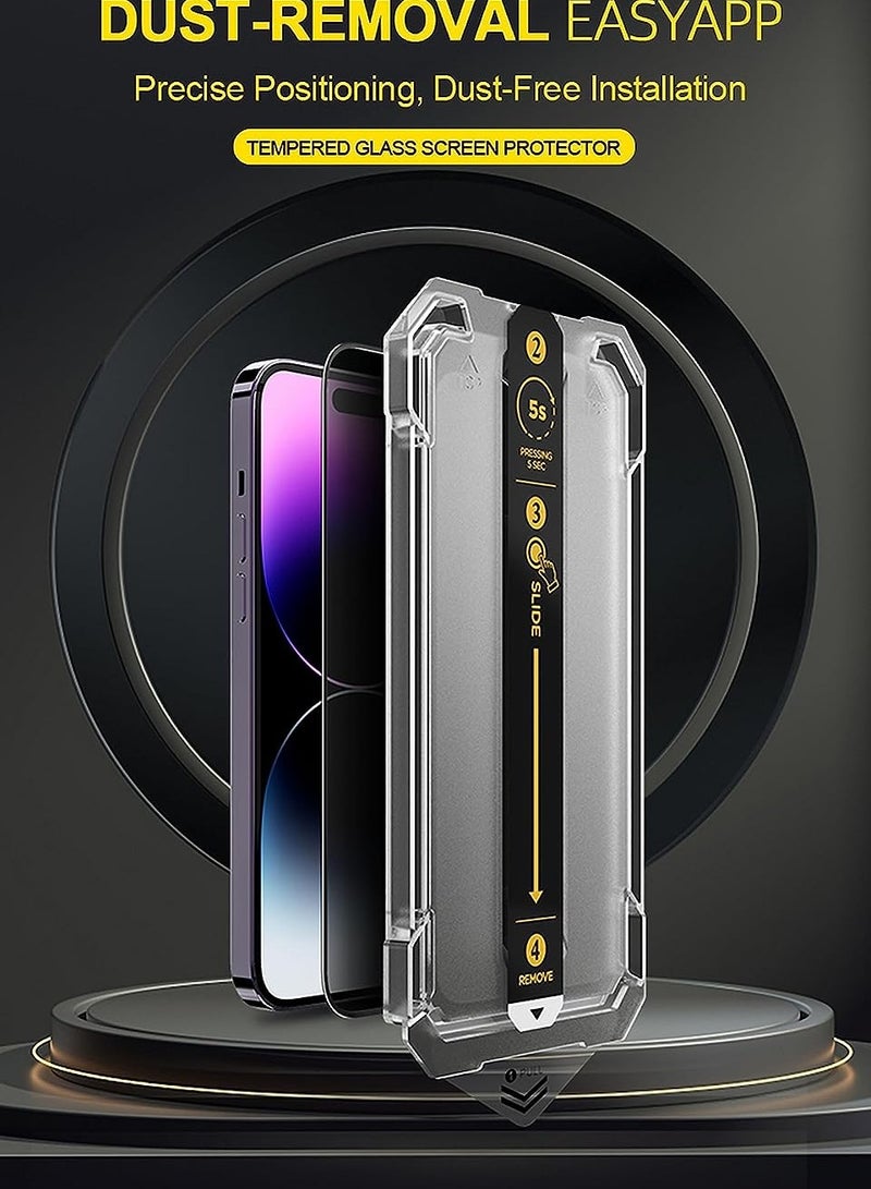[Pack of 2] iPhone 14 PRO, Auto Alignment Screen Protector [Premium Tempered Glass] Sensor Protection, Easy Installation, Anti-Fingerprint for 14 PRO - Image 3