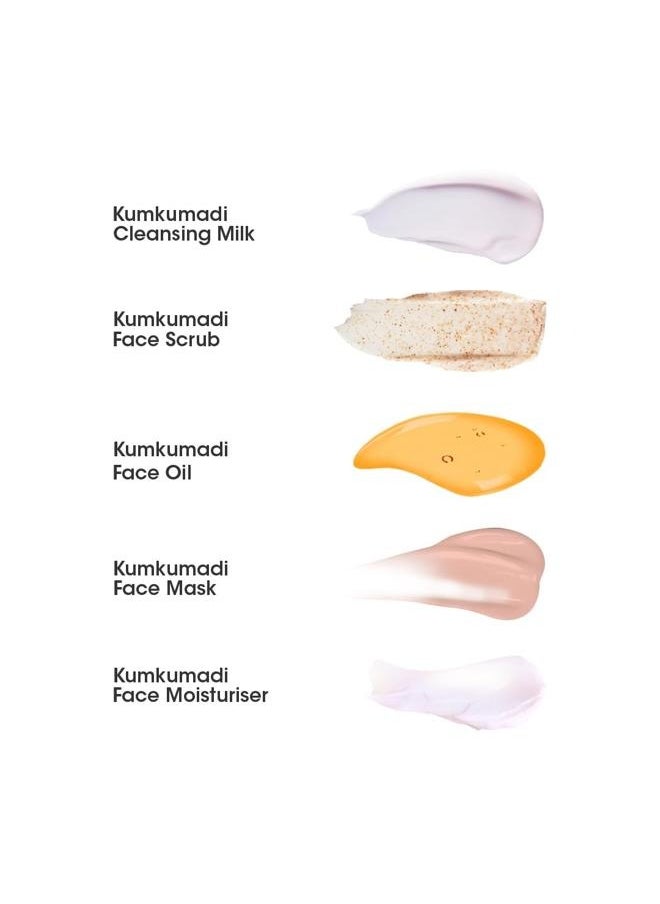 TAC - The Ayurveda Co. - Kumkumadi Gold Glow Facial Kit - Complete Face Care with Cleansing Milk, Face Scrub, Oil, Moisturizer, and Ayurvedic Mask for Women & Men - Natural Skin Glow - Image 1