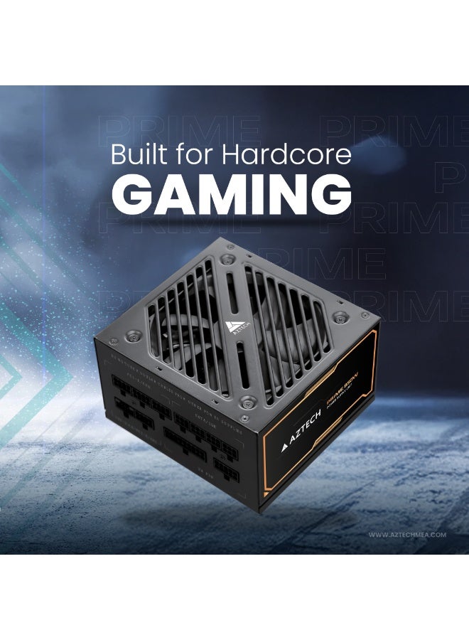 أزتك مزود طاقة ALPHA بقدرة 850 واط 80 بلس جولد تصميم معياري بالكامل جاهز ATX 3.1 وPCIe 5.1 مروحة صامتة Zero RPM مكثفات يابانية 105° أداء عالٍ ومتوافق مع بطاقات RTX 40 للألعاب والحواسيب المكتبية - Image 2