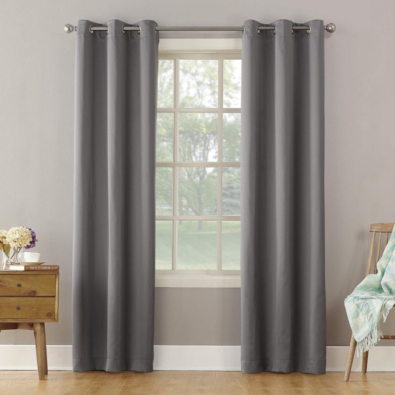 Sun Zero Becca Energy Efficient Grommet Curtain Panel 40 x 84 Gray
