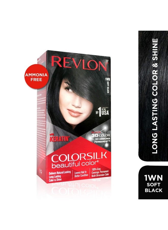 Revlon لون شعر دائم كولور سيلك للنساء أسود ناعم | غني بالكيراتين | لون طبيعي يدوم طويلاً مع تقنية جل اللون ثلاثي الأبعاد | تغطية 100% للشيب في 5 دقائق | خالي من الأمونيا - Image 2