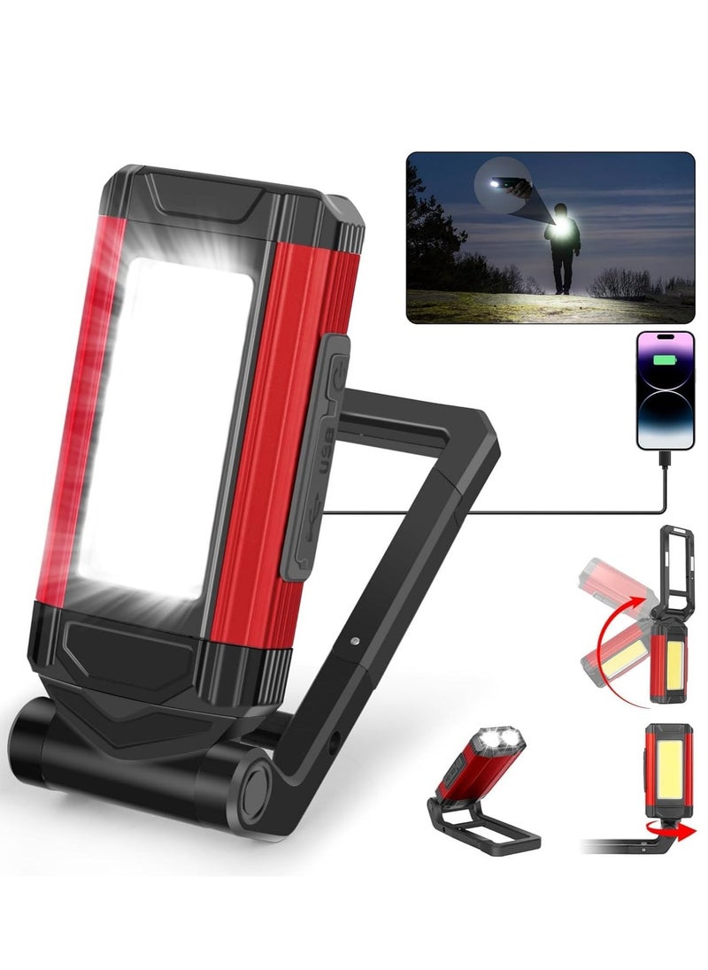 DMG TECH - LED Camping Lantern Work Light Torch Workshop Lamp Work Light 360° Rotatable Base and 270° Fold-Out Hook with Magnet COB Torch for Car Workshop Emergency Use - Image 1