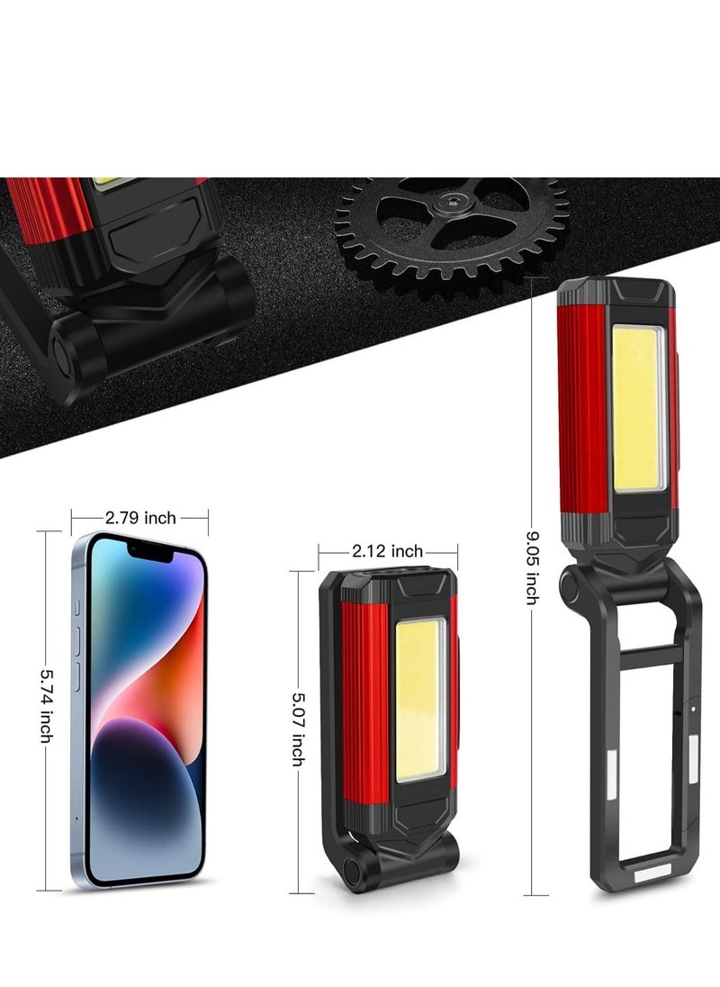 DMG TECH - LED Camping Lantern Work Light Torch Workshop Lamp Work Light 360° Rotatable Base and 270° Fold-Out Hook with Magnet COB Torch for Car Workshop Emergency Use - Image 1