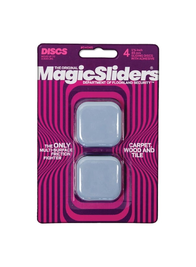 Magic Sliders 4-Piece Adhesive Sliding Discs Grey 45mm 4045  - Image 1
