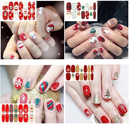 TailaiMei 15 Sheets Christmas Nail Stickers, 7 Sheets Nail Wrap Stickers and 8 Sheets Nail Decals Stickers, Full Wraps Strips and Self-Adhesive Set for DIY Nail Art (1000Pcs) - Image 2