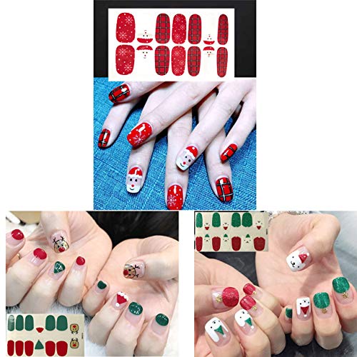 TailaiMei 15 Sheets Christmas Nail Stickers, 7 Sheets Nail Wrap Stickers and 8 Sheets Nail Decals Stickers, Full Wraps Strips and Self-Adhesive Set for DIY Nail Art (1000Pcs) - Image 3
