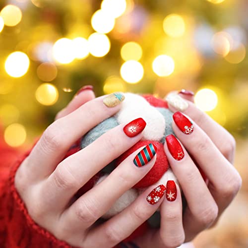 TailaiMei 15 Sheets Christmas Nail Stickers, 7 Sheets Nail Wrap Stickers and 8 Sheets Nail Decals Stickers, Full Wraps Strips and Self-Adhesive Set for DIY Nail Art (1000Pcs) - Image 4