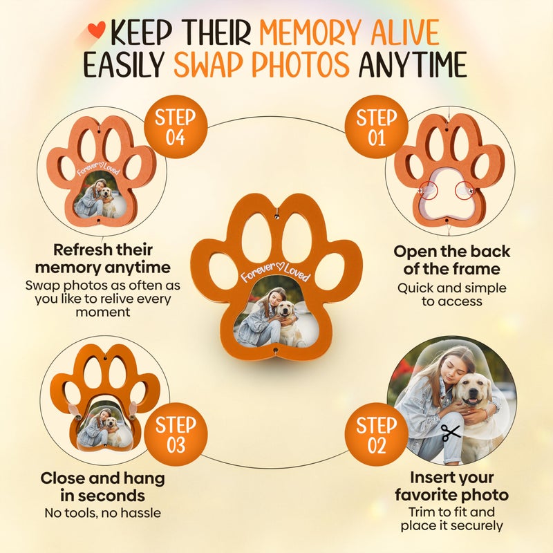 Captain Decor Personalized Brown Pet Memorial Gifts for Dogs - Rainbow Bridge Sympathy Hanging Crystal Suncatcher for Loss of Dog or Cat - Bereavement Remembrance Gift for Pet Passing - Image 3