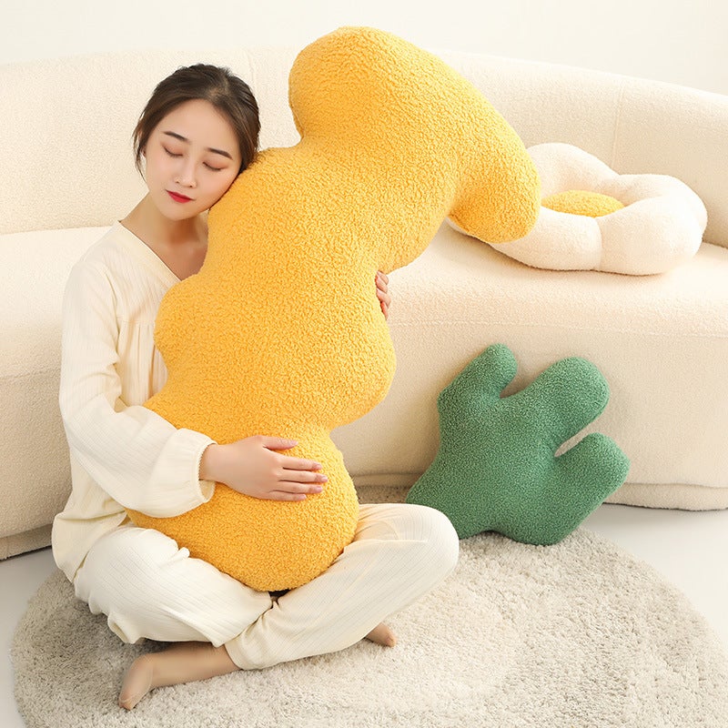 Nordic Ins Shaped Pillow Solid Color Living Room Bedroom Cute Flower Donut Pillow Plush Sofa Cushion - Image 3