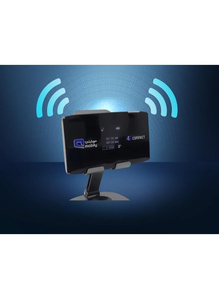 موبايلي راوتر واي فاي ميني 4G مع بطارية 3000 مللي أمبير | مع شاشة OLED LCD | واي فاي 2.4GHz ، يصل إلى 150 ميجابت في الثانية - متصل بأكثر من 10 أجهزة | فتحة ميكرو سيم | "يدعم شبكة موبايلي فقط | QDGM - Image 4