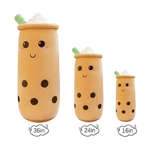 Rexinc Cute Plushies Boba Plush Boba Plushie Long Plush Pillow Bubble Tea Stuffed Animal Gift for Kids Adults (Long Brown Boba Plush,36 Inch) - Image 2