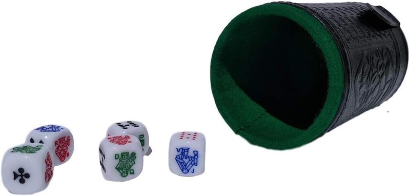 marquez Cup Poker dice Game Set with Cup Leather Lined (cubilete)…Black - Image 2